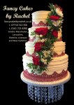 Buttercream and red lace wedding cake - 1.jpg