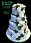 Dark Green roses wedding cake - 1.jpg