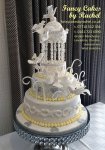 gazebo and doves wedding cake lemon and silver - 1.jpg