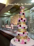 tall wedding cake pink and burgundy flowers - 1.jpg