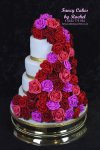 wedding cake with pink and red roses - 1.jpg