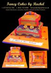 orange and purple mehndi cushion cake - 1.jpg