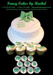 christening cake with green bow - 1.jpg