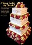 gold and red roses wedding cake Miriam & Ifran - 1.jpg