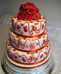 red and gold roses wedding cake.JPG
