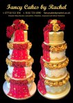 red scarf and gold lace wedding cake - 1.jpg