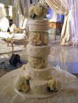 7 tier wedding cake - fresh flowers