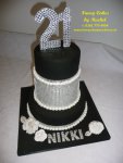21st birthday cake, silver and black - 1.jpg
