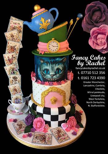 themed wedding cake, Alice in Wonderland